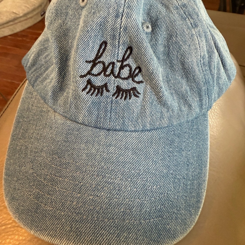 Blue Denim Cap with Embroidered Design